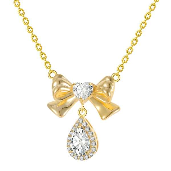 Silver Bow Necklace