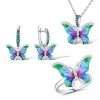 Silver Butterfly Enamel Set
