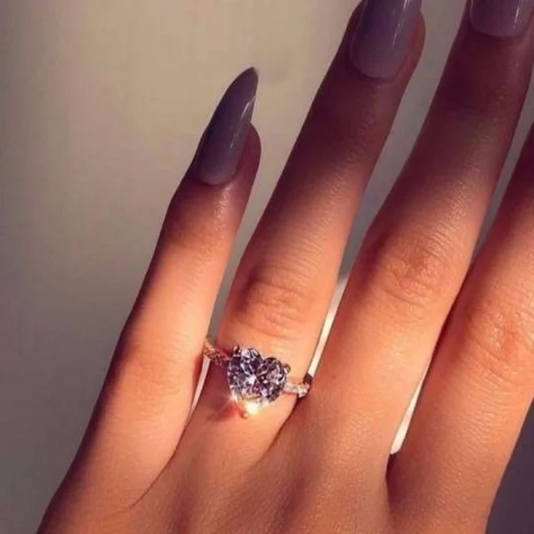 Zircon Heart-Shaped Ring