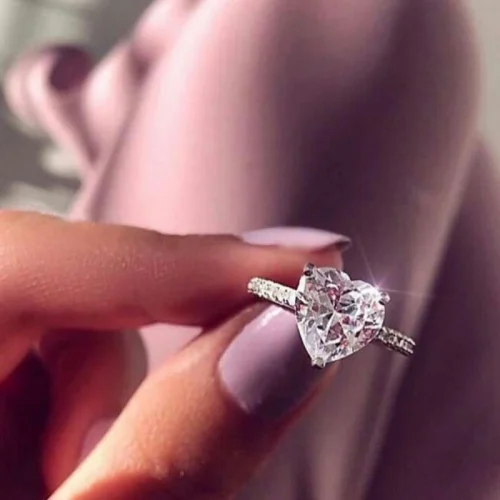 Zircon Heart-Shaped Ring
