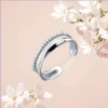 Twisted Adjustable Silver Ring