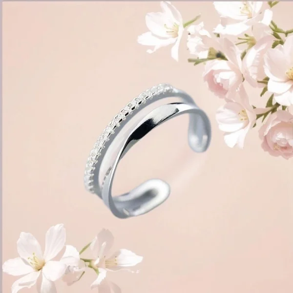 Twisted Adjustable Silver Ring