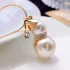 Golden Winter Snowman Pearl Necklace
