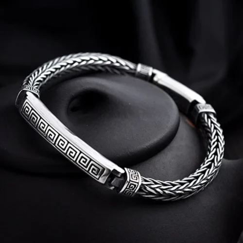 Pure Silver Twisted Luck Hand-Woven 5mm Bracelet