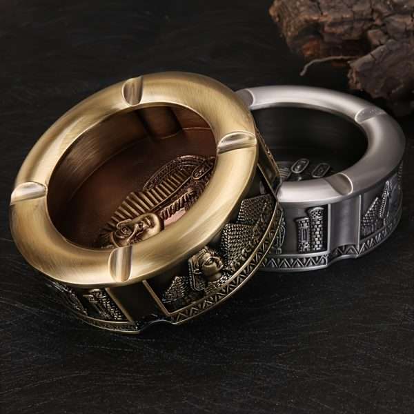 Elegant Metal Egyptian Pharaoh Ashtray