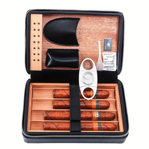  Black Weave Cigar Travel Case  