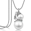 Golden Winter Snowman Pearl Necklace