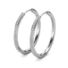 Radiant Moissanite Sterling Silver Hoop Earrings