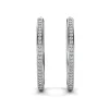 Radiant Moissanite Sterling Silver Hoop Earrings
