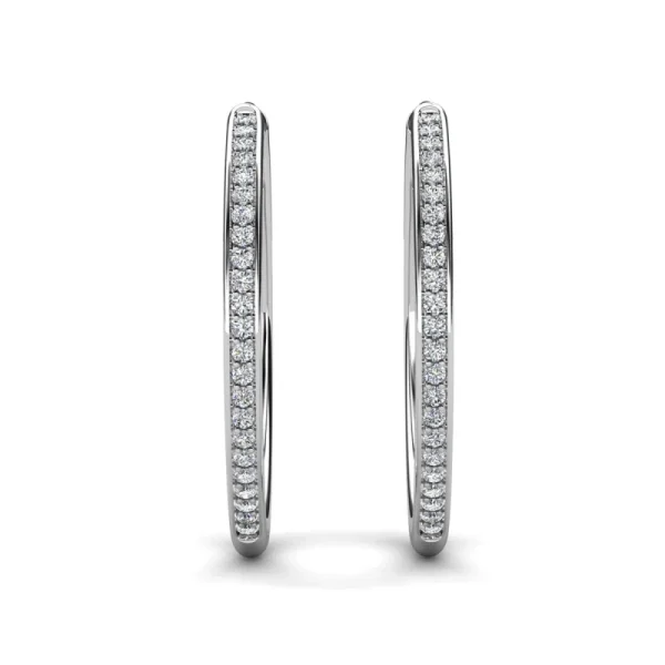 Radiant Moissanite Sterling Silver Hoop Earrings