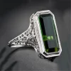 Emerald Retro Diamond Band Rings